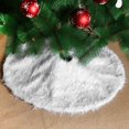 thumbnail image 3 of Falda blanca de árbol de Navidad, tapete de piel sintética de copo de nieve, adornos de decoración para el suelo, cubierta de alfombra Base para fiesta en casa, 3 of 3
