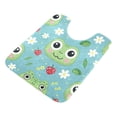thumbnail image 2 of Toilet Rug U-Shaped Bathroom Rugs Non-Slip Soft Plush Machine Washable Contour Bath Mat Frog Face Leaf Strawberry Flower 24x20, 2 of 9