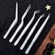 thumbnail image 2 of Pinzas de cocina de acero inoxidable de 5 piezas, juego de pinzas profesionales para chef para un agarre preciso, para cocinar, hornear, enchapado y decorar pasteles., 2 of 7