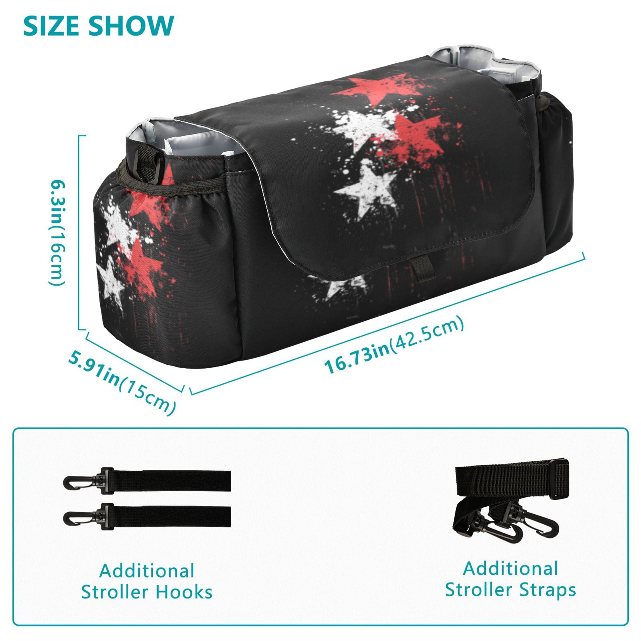 DIXRUYEE Stroller Organizer Scattered Stars Printed