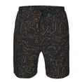 thumbnail image 4 of Naloa Doodle Dinosaur Men's Beach Shorts, Surfing shorts, Swim trunks, Quick Dry Swim Trunks for Surfing Beach Fun - Large, 4 of 9
