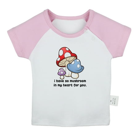 

iDzn I Have So Mushroom In My Heart For You Funny T shirt For Baby Newborn Babies T-shirts Infant Tops 0-24M Kids Graphic Tees Clothing (Short Pink Raglan T-shirt 12-18 Months)