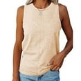thumbnail image 2 of MESSUEN Sleeveless Tank Tops for Women Loose Tank Tops for Women Crew Neck Raglan Comfort Solid Color Hundred Vest Women Basic Tops Blouses for Women Casual Summer Beige L, 2 of 9