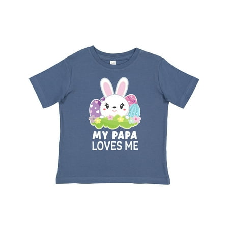 

Inktastic My Papa Loves Me with Bunny and Easter Eggs Gift Toddler Toddler Girl T-Shirt