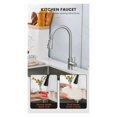 thumbnail image 3 of Brushed Nickel Kitchen Faucet Single Hole Pull Out Sink Mixer Hot Cold Taps, 3 of 8