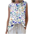 thumbnail image 3 of Juslio Womens Tank Crew Neck Print Tank Top,Casual Breathable Summer Tank Tops, 3 of 5