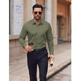 thumbnail image 3 of COOFANDY Mens Dress Shirt Wrinkle Free Long Sleeve Slim Fit Button Down Shirts Formal Business Shirts, 3 of 5