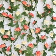 thumbnail image 6 of Limei 1 Pcs 8.2 Feet Flower Garland Artificial Rose Vine Flowers Plants Artificial Flower Hanging Rose Ivy Home Hotel Office Wedding Party Garden Craft Art Décor (Blue), 6 of 7