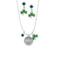thumbnail image 1 of Delight Jewelry Silvertone Ladybug - Round Seal Green Shamrock Necklace and Clover Earrings Jewelry Set, 1 of 5
