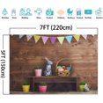 thumbnail image 4 of Spring Easter Backdrops for Photography Rabbit Colorful Eggs Green Grass Brown Wooden Wall Backdrop Baby Shower Kids Girls Newborn Party Photo Background Banner Studio Booth Props 7x5ft Vinyl, 4 of 6