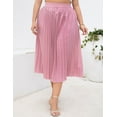 thumbnail image 3 of Women's Plus Size Pleated Skirt Casual Chiffon Elastic Waist Boho Skirts Plus Size Midi Skirts, 3 of 7