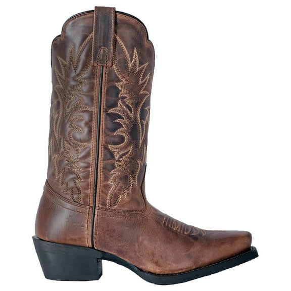 Laredo Womens Malinda Distressed Embroidered Square Toe Cowboy Mid Calf Bo