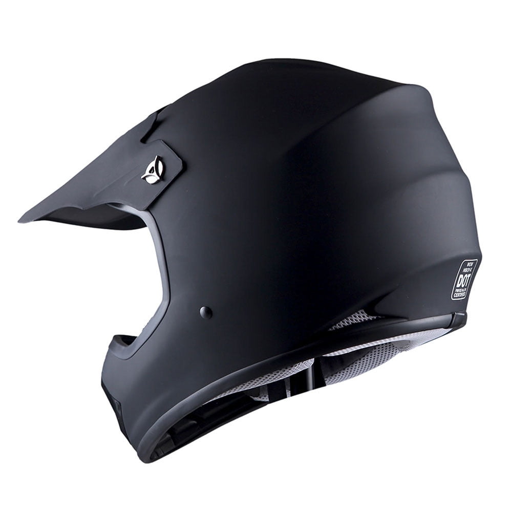1Storm Youth Motocross Helmet Kids Motorcycle Bike Helmet HBOY Matt Black + Goggles + MG Youth Black Glove Bundle