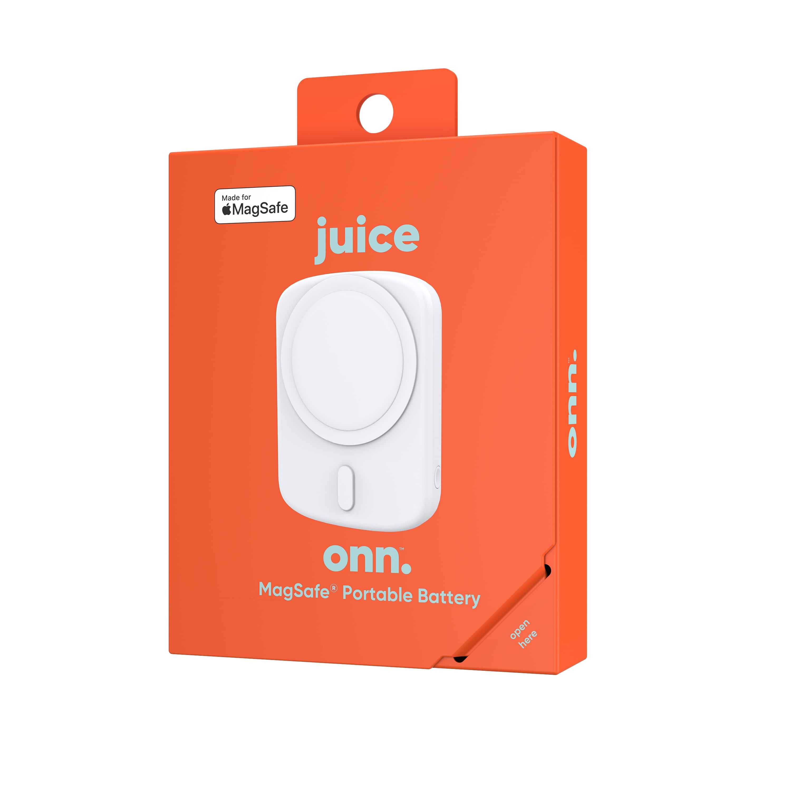 onn 4,000 mAh Magsafe Portable Battery, MFI Certified, White - Compatible with iPhone 17/16/15/14/13/12 Series