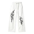 thumbnail image 4 of WERYOUNG Boys Pants Elastic Drawstring Waist Wide Leg Trousers Toddler Kids Loose Fit Back To School Pants 12-13 Years, 4 of 5