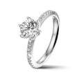 thumbnail image 2 of Eloya Jewel 2.13 Ct Round Cut Moissanite Ring - Wedding Engagement Ring for Women - 14K White Gold Plated Ring - Ideal Jewelry for Daily Wear - Perfect Gift for Her on Graduation or Proposal, 2 of 3