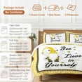 thumbnail image 6 of Bee Lieve Duvet Cover Set Full Size, In Yourself Gnomes Sunflower Yellow Grid 4 Piece Soft Microfiber Bedding Set with 1 Duvet Cover, 1 Flat Sheet, 2 Pillowcases, 6 of 9