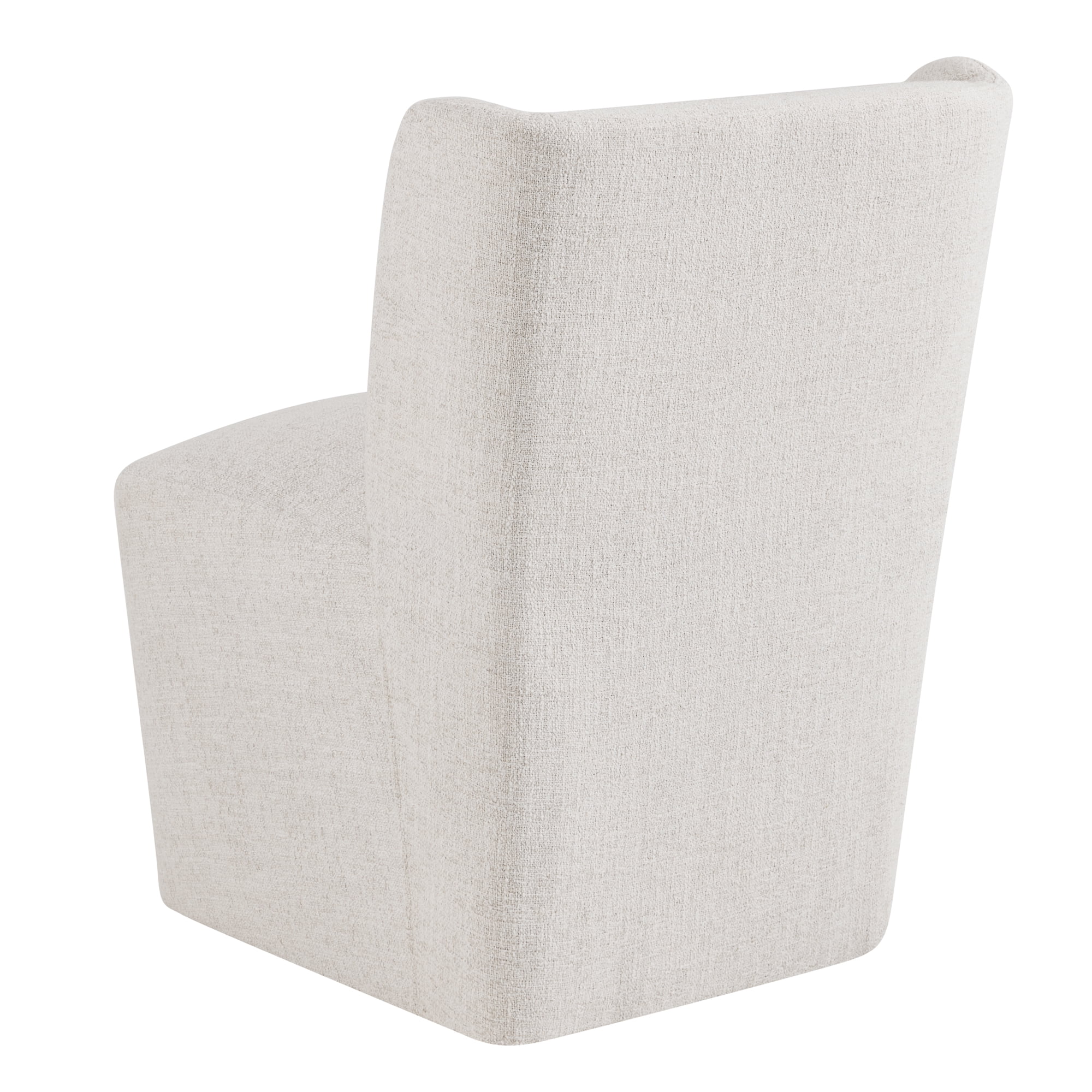 Spruce & Spring Modern Upholstered Dining Chair with Wingback and Hidden Casters, Single, Fabric in Wheat(Multi-colored)