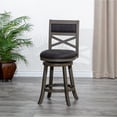 thumbnail image 2 of Newboti Furniture 30" Bar Height X-Back Swivel Stool, Weathered Gray Finish Grey, Charcoal Fabric Seat 18067, 2 of 9