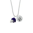 thumbnail image 2 of Delight Jewelry Silvertone Small Purple Football Helmet Silvertone Script Initial Disc - B - Charm Necklace, 20"+3", 2 of 4