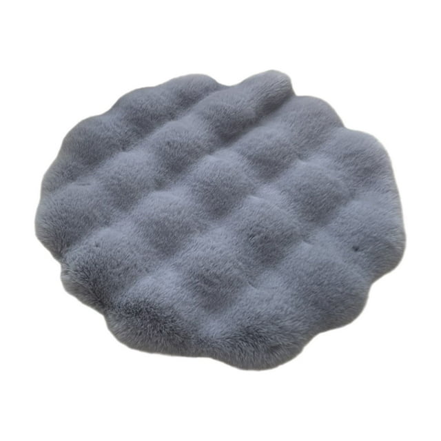 Tapis Rond Lavable Gris pour Animal, Lit Chaud pour Animal, Tapis pour Chien, Tapis pour Animal Portable 11,81 X 11,81 Pouces, Tapis pour Animal Doux et Confortable pour Usage Intérieur et Extérieur