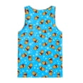 thumbnail image 5 of BUWTTED Tank Tops for Men Full Graphic Summer Holiday Seaside Daily Casual Style Sleeveless Hawaiian Beach Breathable Blue Shirt L, 5 of 8