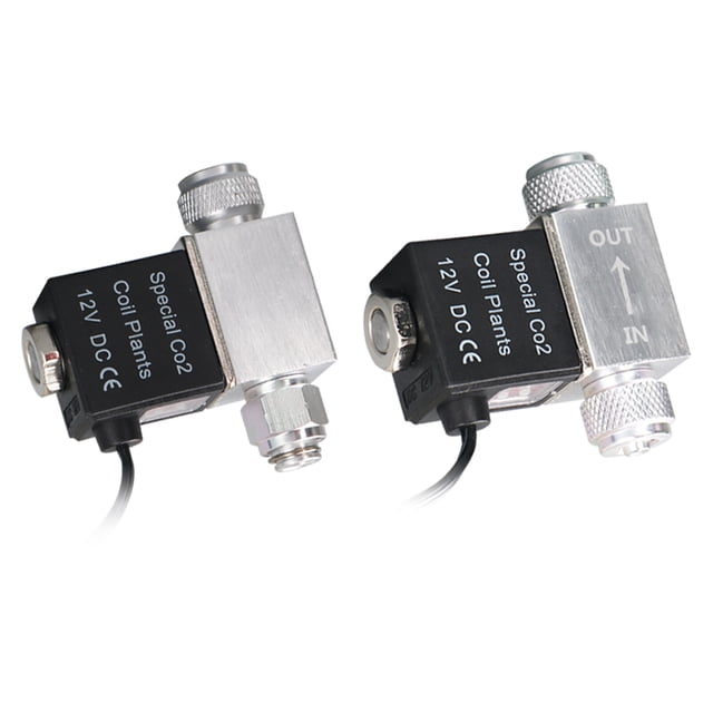 Amdohai Électrovanne pour Aquarium Régulateur de Système CO2 Sortie DC 12V Connecteur M10*1 Filetage Externe