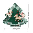 thumbnail image 2 of Stylish Metal Hanging Christmas Tree Wind Spinner - Festive Green Background with White Horses Red Accents & Geometric Patterns for Garden Decor, 2 of 7