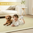 thumbnail image 4 of Loartee Baby Play Mat for Floor - 59" x 59" Non-Slip Coral Velvet Memory Foam Nursery Crawling 1.18" Thick Rug for Babies, Toddlers, Infants, Kids, Beige, 4 of 5