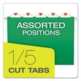 thumbnail image 4 of Colored Hanging Folders, Letter Size, 1/5-Cut Tab, Bright Green, 25/box | Bundle of 2 Boxes, 4 of 5