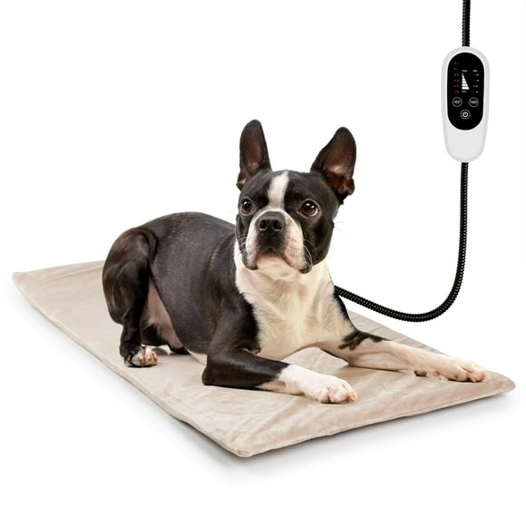 NICREW Pet Heating Pad, Temperature Adjustable Dog Cat Heating Pad with Auto Shut Off Timer, Indoor Pet Heated Bed Mat for Cats and Dogs, MET Safety Listed, 27.5 x 15.7 Inches, 75W (max)
