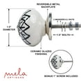 thumbnail image 2 of Mela Artisans 12-Pack Ceramic Kitchen Cabinet Knobs - Gerbera Black & White, 2 of 7