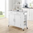 thumbnail image 2 of Crosley Savannah Stainless Steel Top Kitchen Island Cart in White, 2 of 19