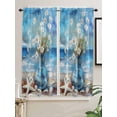 thumbnail image 2 of Bedroom Curtains 63 Inches length, Spring Floral Window Treatment Curtain Drapes, Coastal Blue Oil Painting Botanical Daisy Rod Pocket Curtain Panels for Living Room Kitchen, 42"x63", 2 Panels, 2 of 7