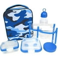 thumbnail image 1 of 7-Piece Lunch Bag Set, Blue Camo, 1 of 4