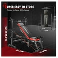 thumbnail image 6 of Adjustable Weight Set with Squat Rack, 600lbs Foldable Workout Bench, Removable Foot Bracket for Home Gym - Full Body Exercise & Strength Training, 6 of 7