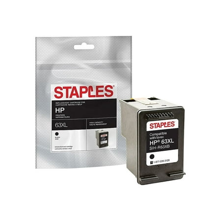 Staples Remanufactured Ink Cartridge Replacement for HP 63XL  (Black)