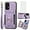 Purple, variant on Phone Case for Samsung Galaxy A23 5G/4G Wallet Cover with Tempered Glass Screen Protector and Wrist Strap Lanyard RFID Credit Card Holder Ring Stand Cell Accessories A 23 23A 6.6 Women Black