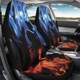 thumbnail image 3 of POLERO Elastic Car Front Seat Covers for Automobile Stretchy Fabric Stretch Fit Automotive Seat Covers, Blue Orange Flame Print, 3 of 6