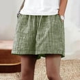 thumbnail image 2 of Kvture Women's Casual Wide Leg Shorts with Pockets Vintage Elastic Waist Striped Pattern Short Pants for Women XL, 2 of 6