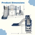 thumbnail image 3 of Costway 10 in 1 Toddler Slide Set with Magnetic Whiteboard, Telescope Ring Toss for Ages 3+ Gray+Blue, 3 of 10