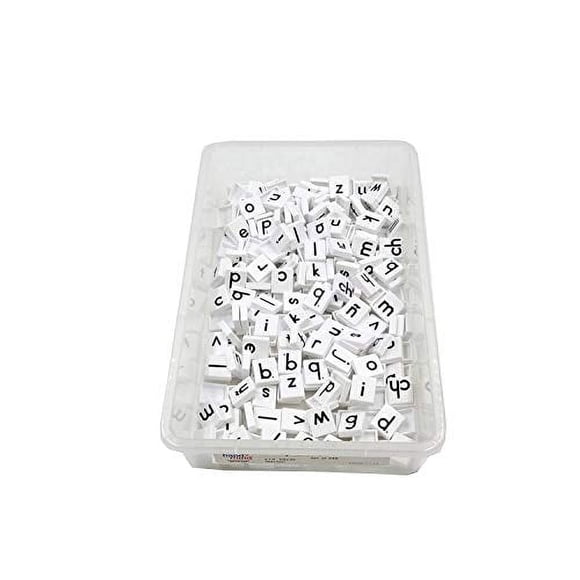 Fichas de Letras hand2mind de Plástico Blanco y Negro en Minúscula Alp