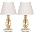 thumbnail image 5 of Haitral Vintage Gold Nightstand Lamp with Marble Base Set of 2, 5 of 8