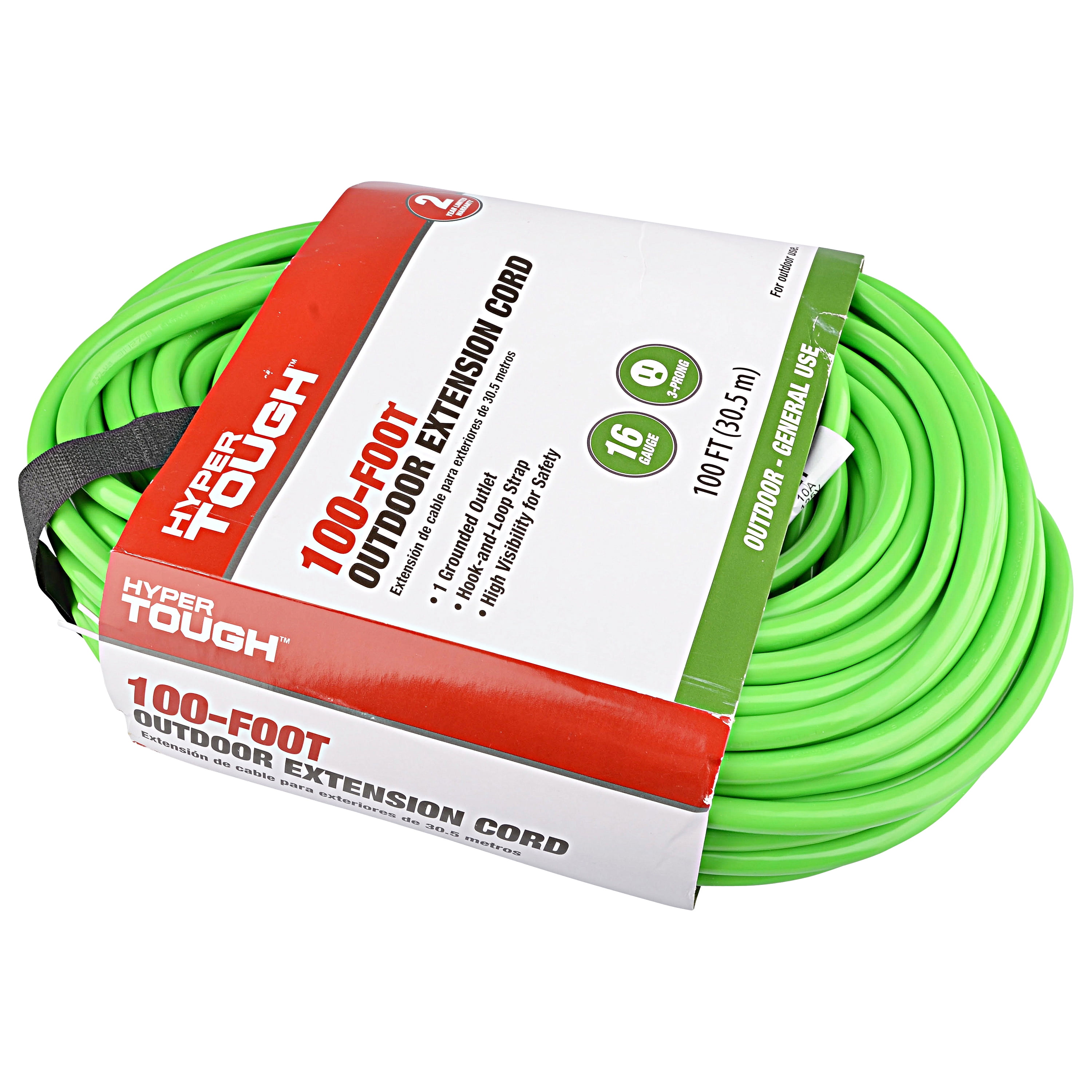 Hyper Tough 100 Foot Lime Green 16 Gauge Extension Cord by
