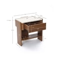 thumbnail image 3 of LuxenHome Faux Travertine Nightstand with Drawer and Open Shelf, MDF Wood Accent Side Table, 3 of 11