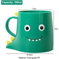 thumbnail image 2 of Vaso de baño de 260 ml, juego de 2 portacepillos de dientes, vaso de cepillo de dientes de dinosaurio, vaso de plástico duradero, para uso diario de niños y niñas Rojo Verde, 2 of 5
