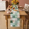 thumbnail image 2 of Boho Spring Floral Table Runner 90 Inches, Retro Flowers Plants Patchwork Grid Green Bed Runner Dresser Scarves Tabletop for Indoor Outdoor Parties/Ceremony/Banquet, 13" x 90", 2 of 8