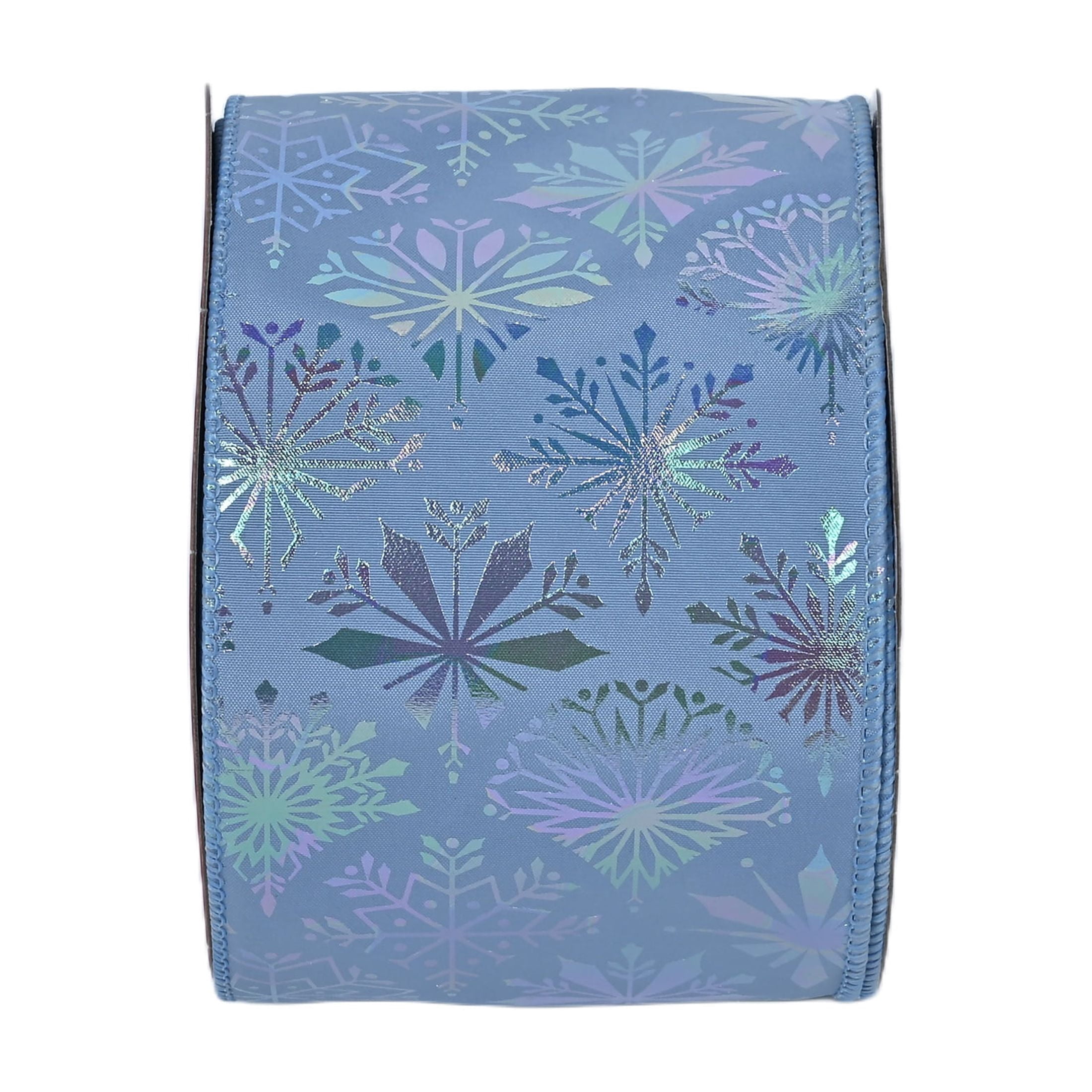 Iridescent Blue Snowflake Christmas Ribbon, 3.5" x 35', by Holiday Time
