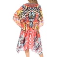 thumbnail image 2 of Sakkas Kristy Long Tall Lightweight Caftan Dress / Cover Up With V-Neck Jewels - Orange / Multi - One Size, 2 of 5