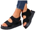 thumbnail image 2 of IUJSOY Womens Platform Sandals Adjustable Hook and Loop Strap Open Toe Cushion Footbed Walking Shoes, 2 of 9